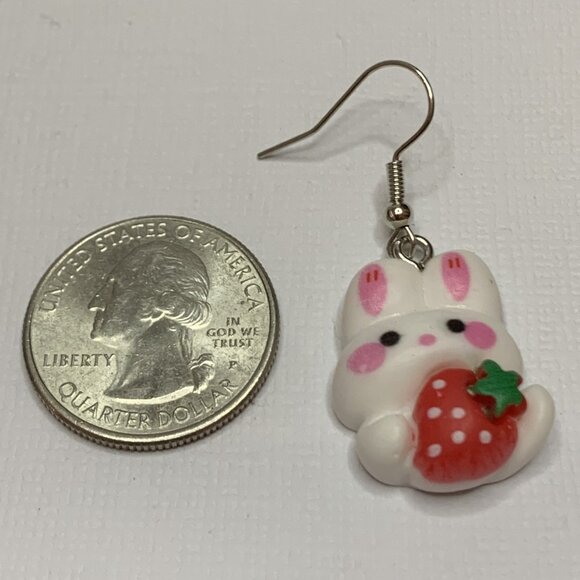 Strawberry Earring, Easter Bunny, Bunny Earring, Easter Earring, Easter Basket - Picture 7 of 8